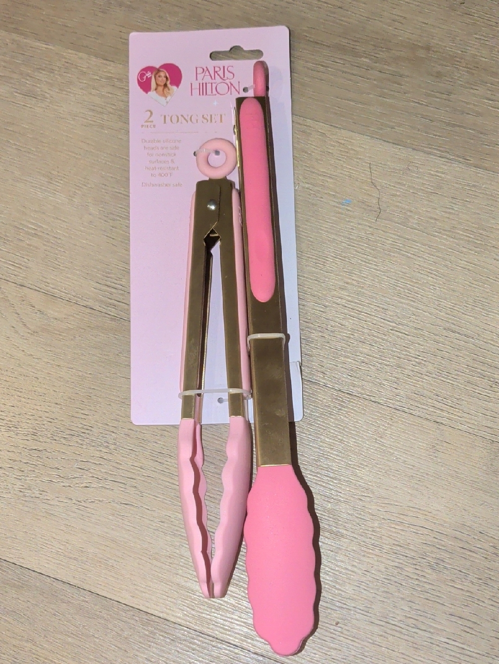 Paris Hilton Pink & Gold Kitchen Serving Tongs Set